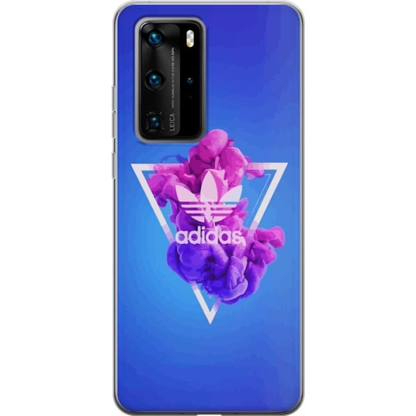 Huawei P40 Pro Genomskinligt Skal Adidas-inspirerad blå desig