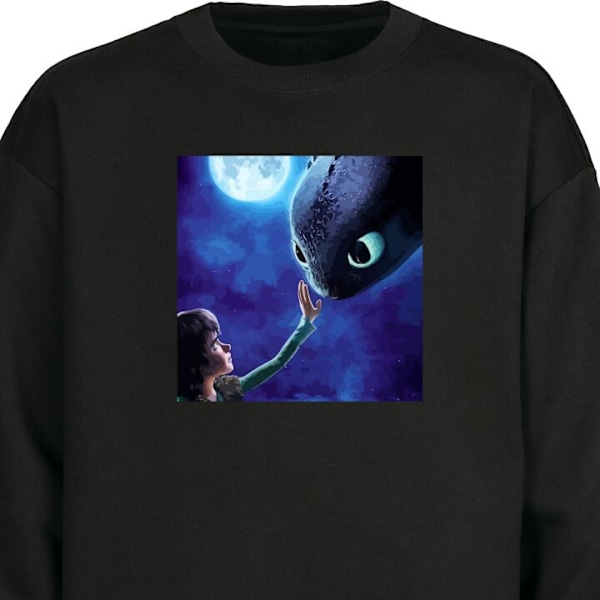 Sweatshirt for Barn | Myk og Klassisk Collegegenser Draketreneren svart one size