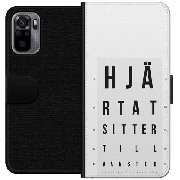Kompatibelt Plånboksfodral till Xiaomi Redmi Note 10S Hjärntest höger vänster vit