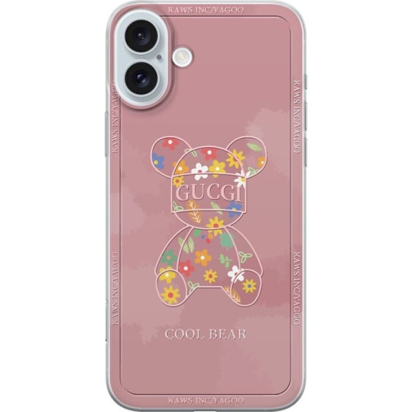 Apple iPhone 16 Plus Läpinäkyvä kuori Guggi Roosa