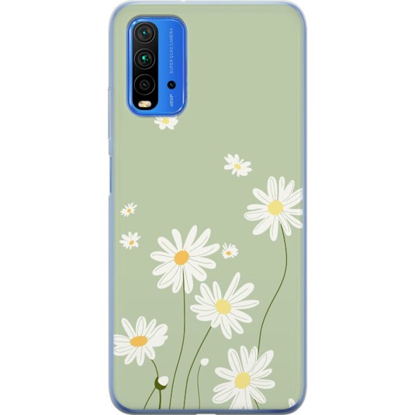 Xiaomi Redmi 9T Genomskinligt Skal Prästkragar – blommigt mönster i svensk sommarstil