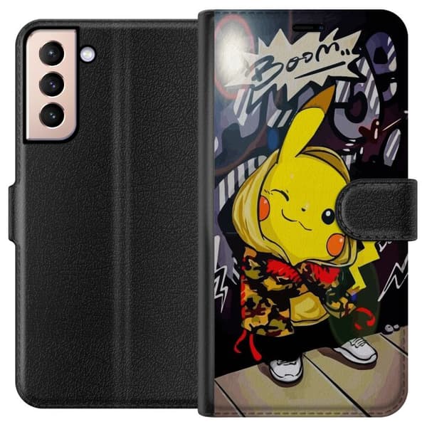 Kompatibelt Plånboksfodral till Samsung Galaxy S21 Pikachu