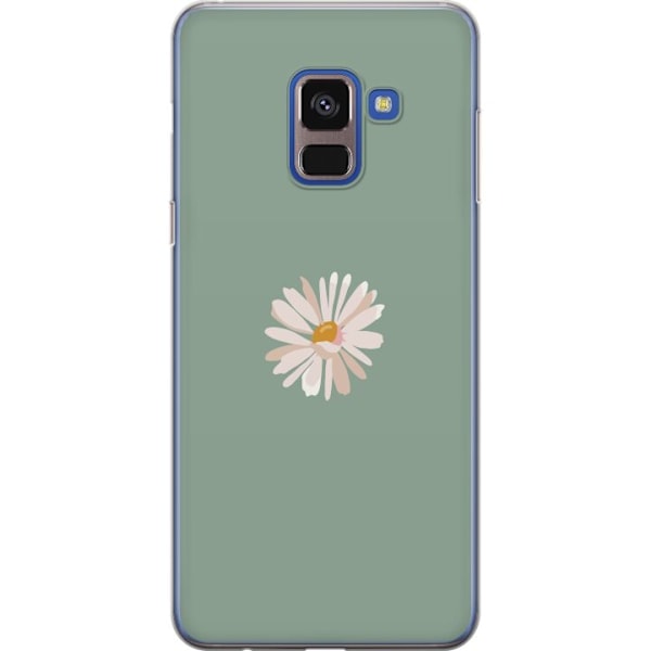 Samsung Galaxy A8 (2018) Läpinäkyvä kuori Vihreä Minimalikukka - tyylikäs kukka vihreällä taustalla