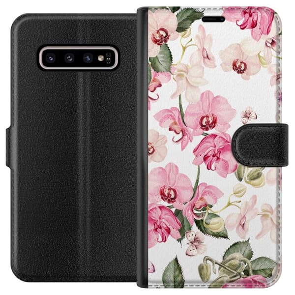 Kompatibelt Lommeboketui til Samsung Galaxy S10+ Blomster