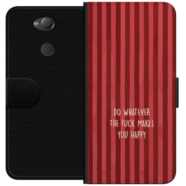 Kompatibel Tegnebogsetui til Sony Xperia XA2 Gör det som gör dig glad rød