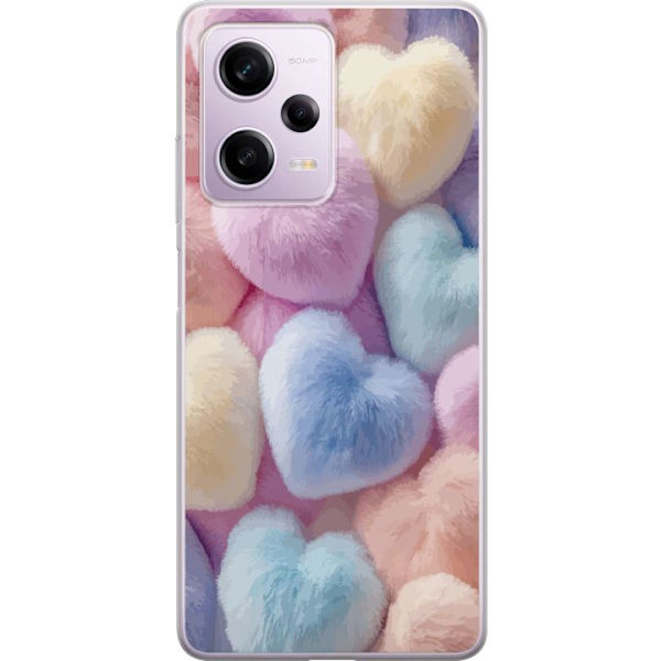 Xiaomi Redmi Note 12 Pro Genomskinligt Skal Hjärtan Kärlek Grafisk Design Romantiskt Motiv Populärt Symbol Grafiskt Mönster Dekoration
