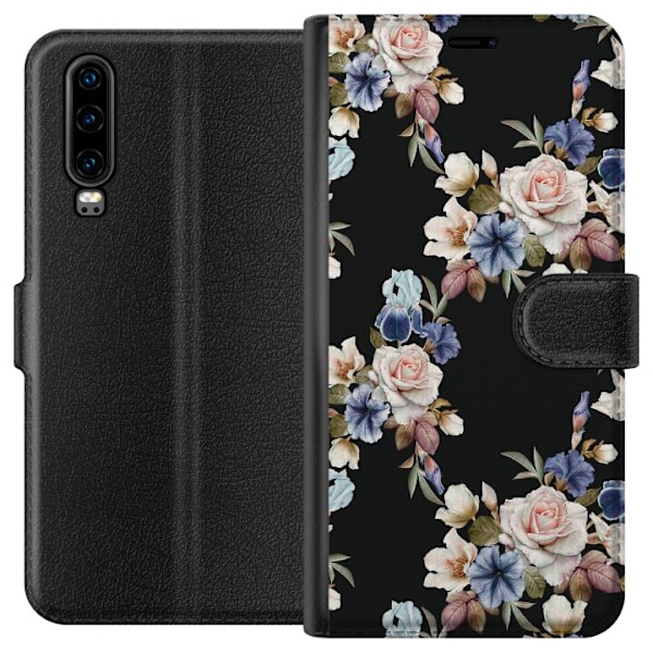 Huawei P30 Plånboksfodral Blommor