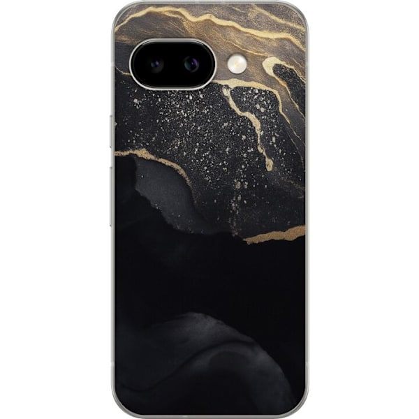 Google Pixel 9a Genomskinligt Skal Svart guld abstrakt