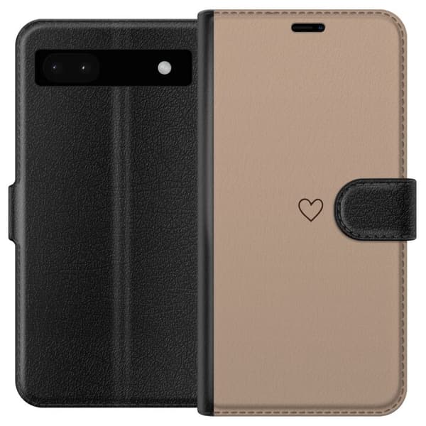 Kompatibelt Lommeboketui til Google Pixel 6a Hjerte Brun