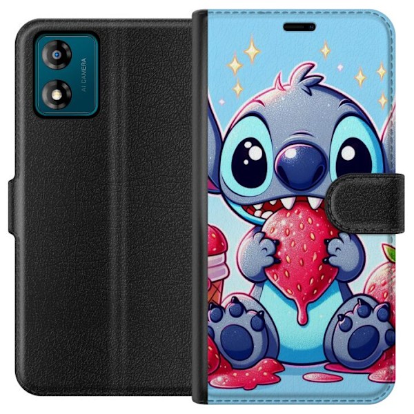 Motorola Moto E13 Lommeboketui Strawberry Stitch