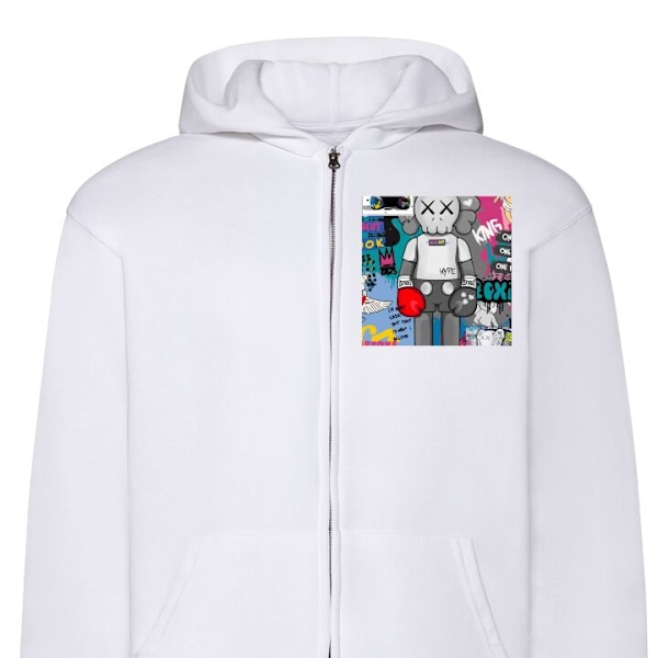 Zip-Hoodie | Huvtröja med Dragkedja för Vuxna Art vit M