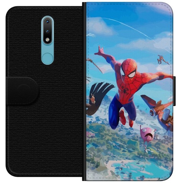 Nokia 2.4 Plånboksfodral Fortnite Spiderman