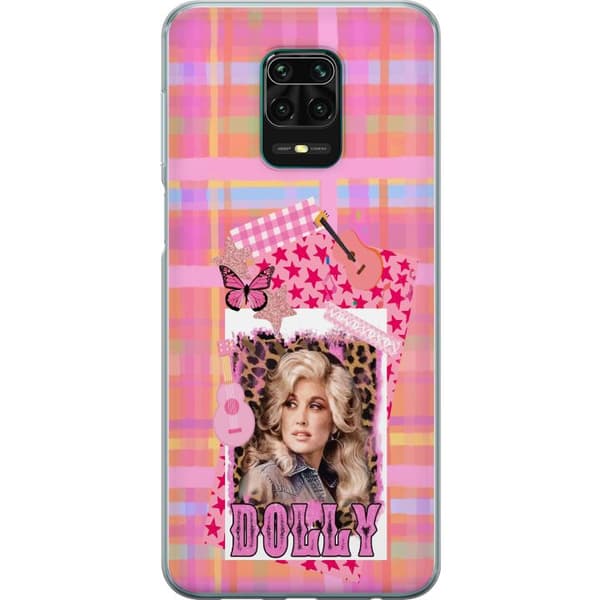 Kompatibelt Mobildeksel til Xiaomi Redmi Note 9 Pro Dolly Parton rosa countrycollage med gitarr rosa