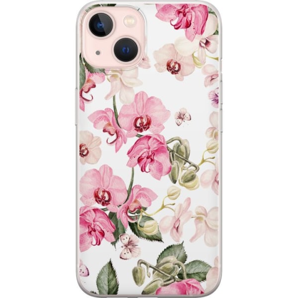 Apple iPhone 13 Genomskinligt Skal Blommor