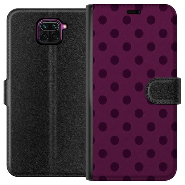 Kompatibelt Plånboksfodral till Xiaomi Redmi Note 9 Plum Pop Dots lila