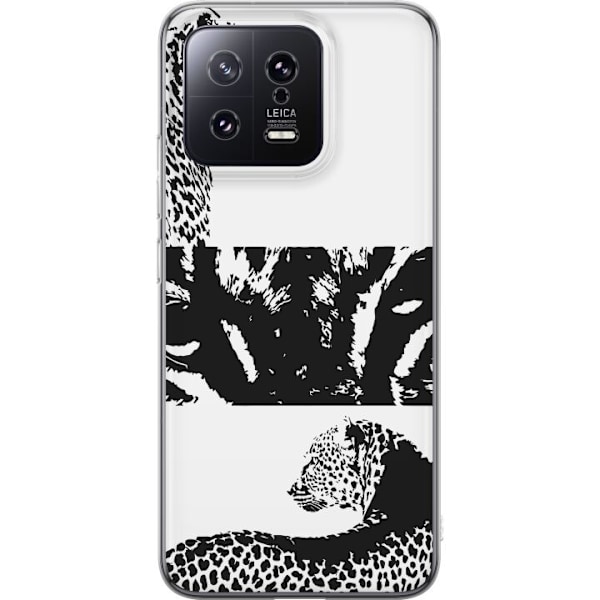 Xiaomi 13 Genomskinligt Skal Leopard Faces – trendigt mönst
