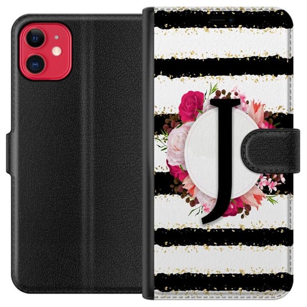 Kompatibel Tegnebogsetui til Apple iPhone 11 Bogstavet J