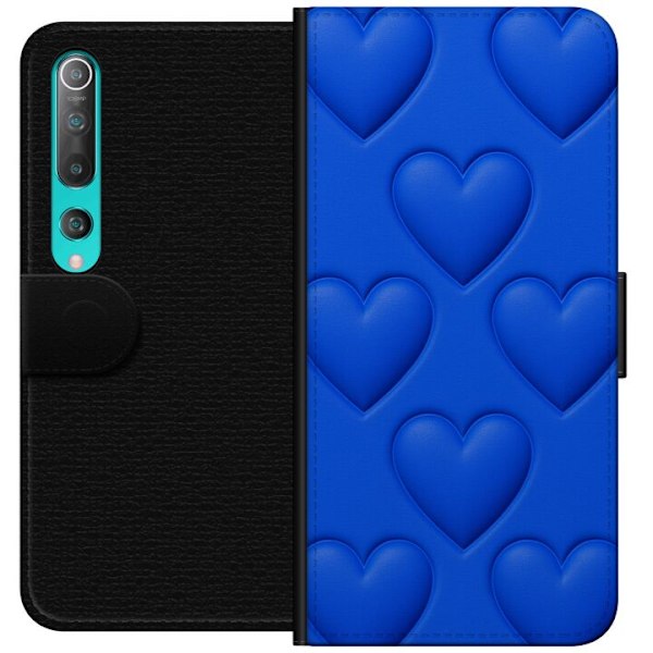 Xiaomi Mi 10 5G Lompakkokotelo Siniset Sydämet