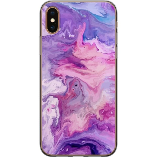 Apple iPhone XS Gennemsigtig cover Marmor Lilla