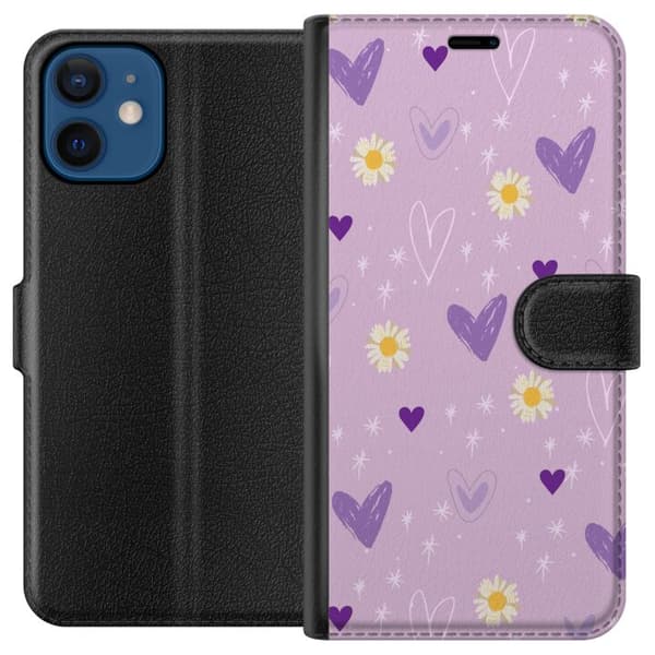 Kompatibel Tegnebogsetui til Apple iPhone 12 mini Blomster