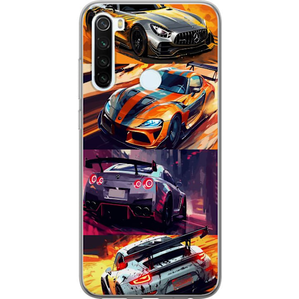 Xiaomi Redmi Note 8 Läpinäkyvä kuori Ralli kuume - vauhdikas teema ralliautoilla