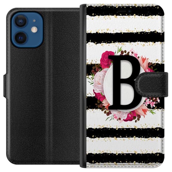 Kompatibel Tegnebogsetui til Apple iPhone 12 mini Bogstaven B