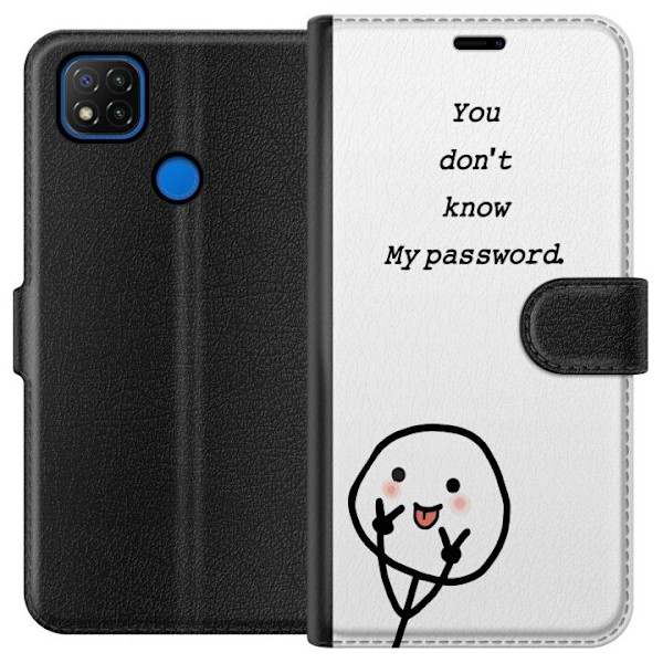 Xiaomi Redmi 9C Plånboksfodral You Don’t Know My Password – edgy textmotiv med attityd