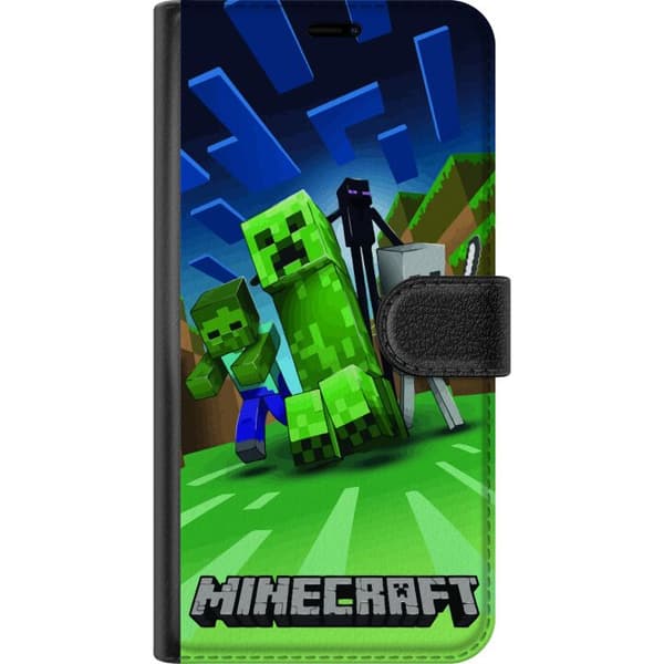 Kompatibel Tegnebogsetui til Apple iPhone 13 mini Minecraft Creeper mobilskal i klassisk grön pixelstil