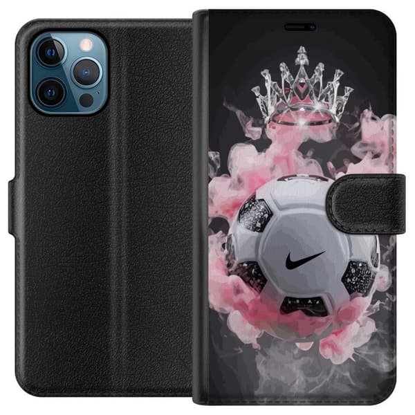 Kompatibel Tegnebogsetui til Apple iPhone 12 Pro Max Bold med krone omgivet af lyserød røg og blødt lys pink