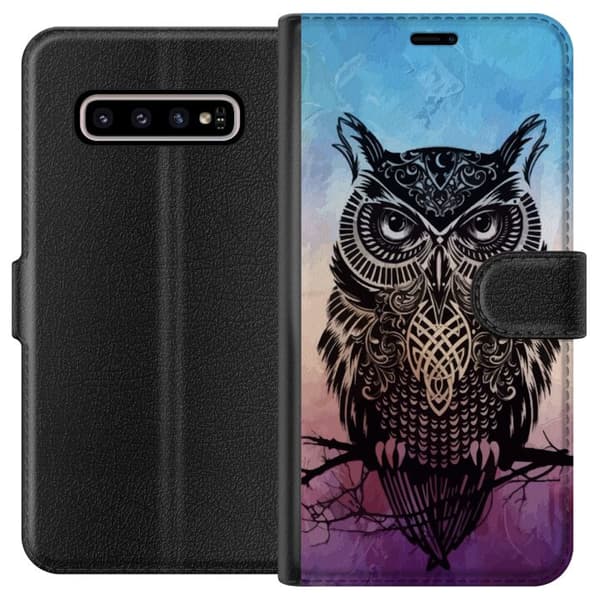 Kompatibelt Lommeboketui til Samsung Galaxy S10+ Ugle