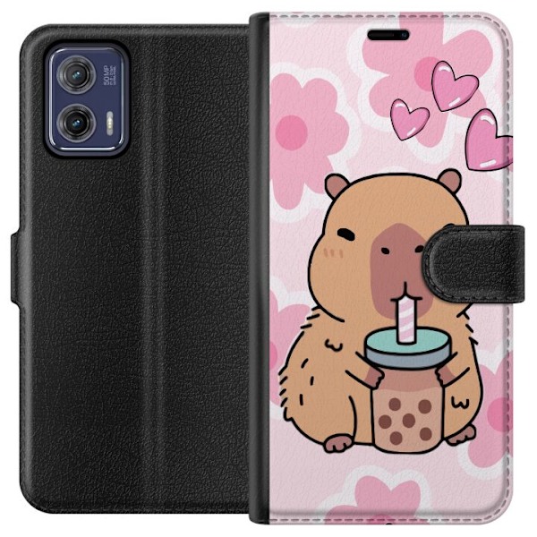 Motorola Moto G73 Lommeboketui Kawaii Capybara Hjerteanime Sti