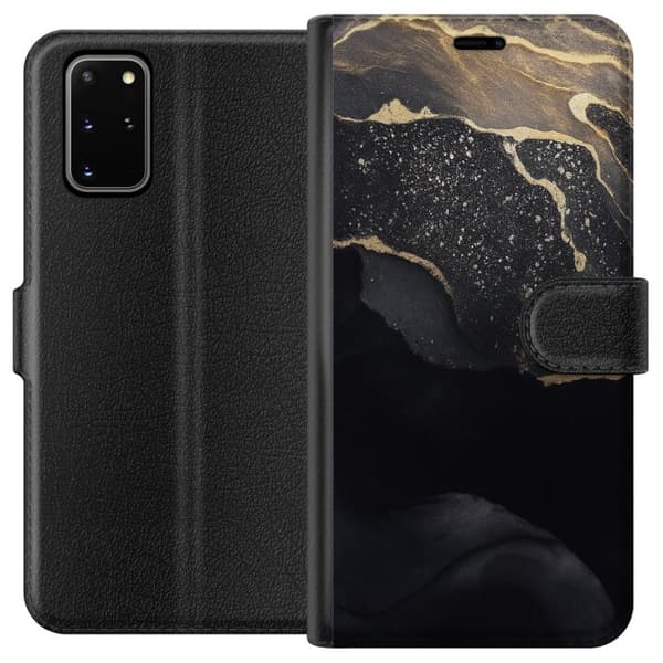 Kompatibel Tegnebogsetui til Samsung Galaxy S20+ Sort guld abstrakt