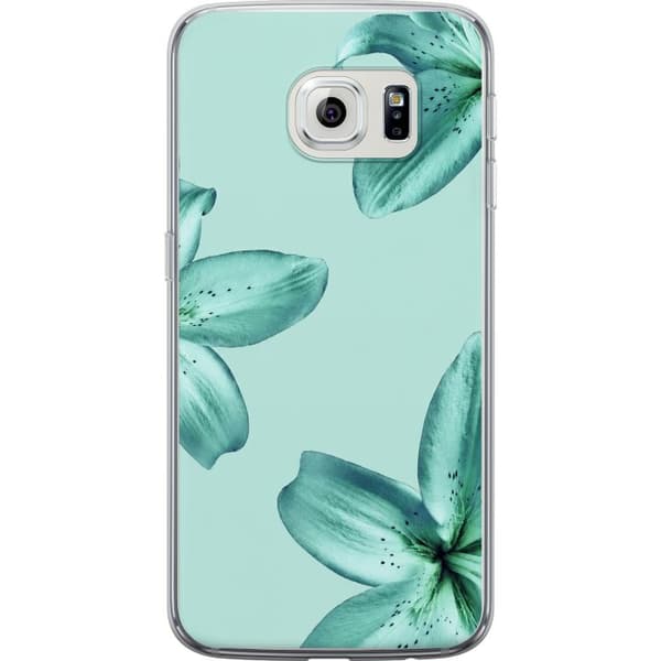 Kompatibelt Mobildeksel til Samsung Galaxy S6 edge Turkise liljer turkis