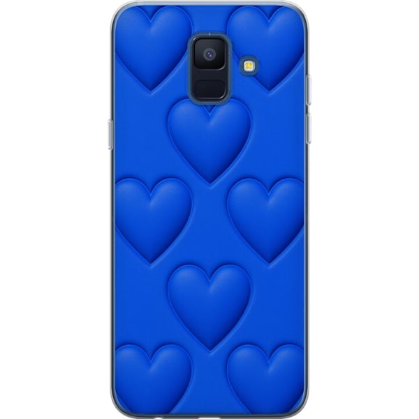 Samsung Galaxy A6 (2018) Genomskinligt Skal Blue Hearts