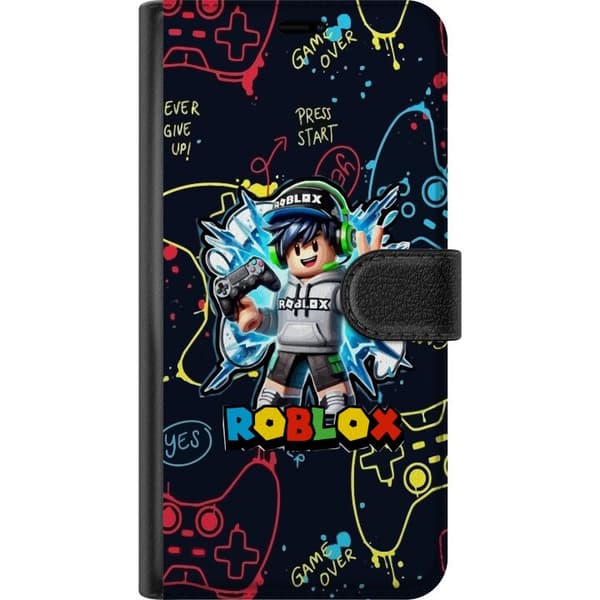 Kompatibel Tegnebogsetui til Google Pixel 10 Pro Gamerfigur med spilcontroller, hovedtelefoner og farverige neonillustrationer sort