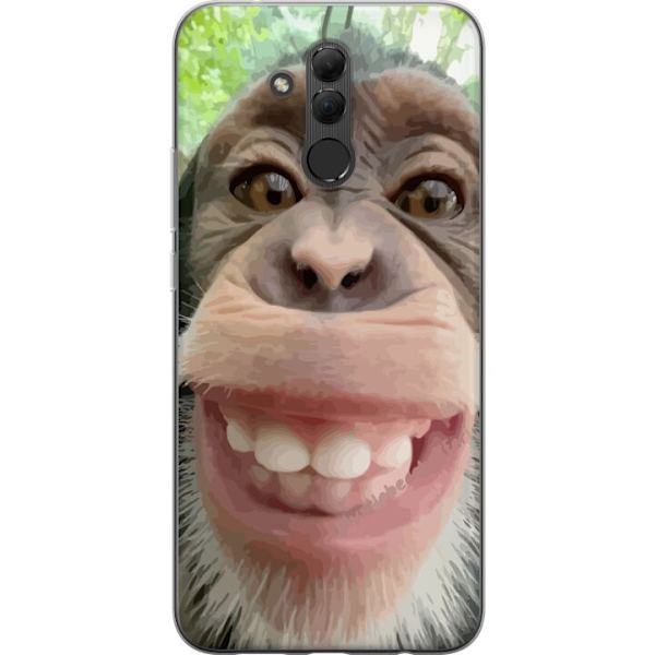 Huawei Mate 20 lite Genomskinligt Skal Chimp Selfie Rolig Grafisk Design Apa Djurmotiv Trend Roligt Motiv Populärt Urban Art Stil