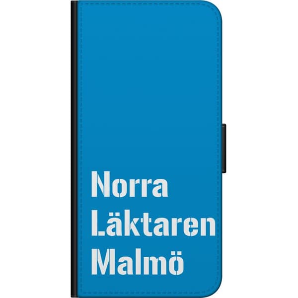 Kompatibel Tegnebogsetui til Nokia G20 Minimalistisk blå tekstdesign med Malmö-tema og moderne typografisk stil blå