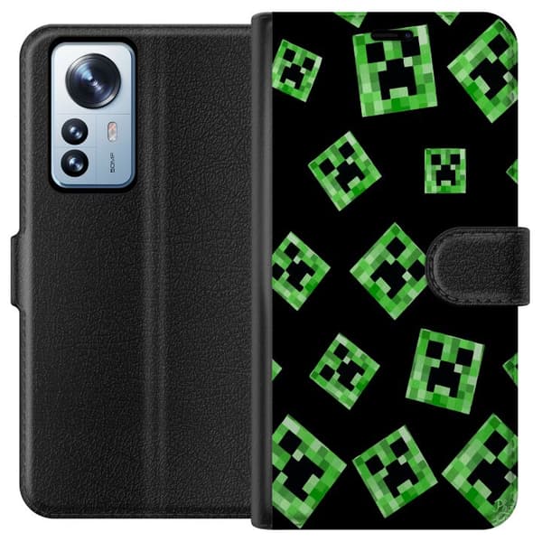 Kompatibelt Plånboksfodral till Xiaomi 12 Pro Minecraft
