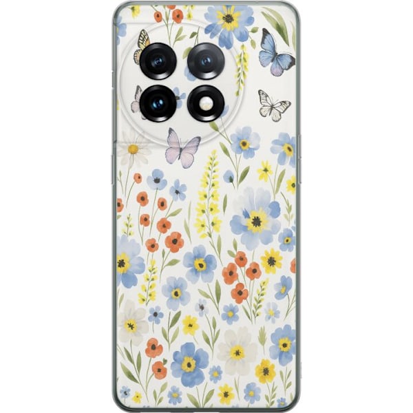 OnePlus 11 Läpinäkyvä kuori Kesäkukat