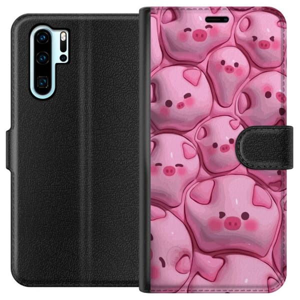 Kompatibel Tegnebogsetui til Huawei P30 Pro Boblende Grise