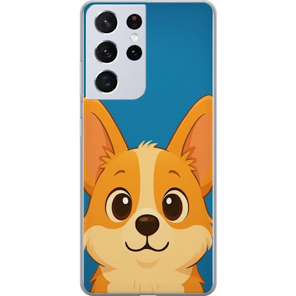 Samsung Galaxy S21 Ultra 5G Läpinäkyvä kuori Hello Corgi