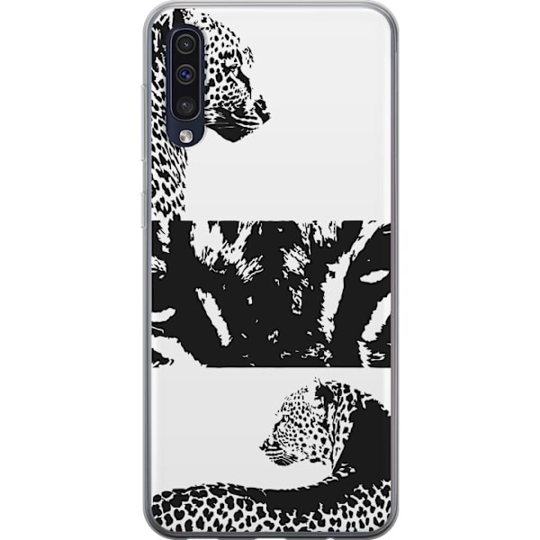 Samsung Galaxy A50 Läpinäkyvä kuori Leopard Faces