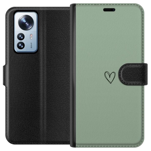 Xiaomi 12 Pro Plånboksfodral Hjärta Grön