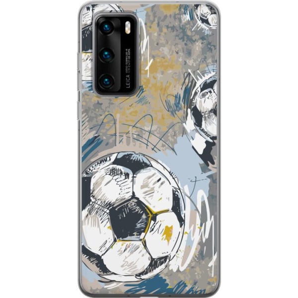 Huawei P40 Läpinäkyvä kuori Jalkapallo