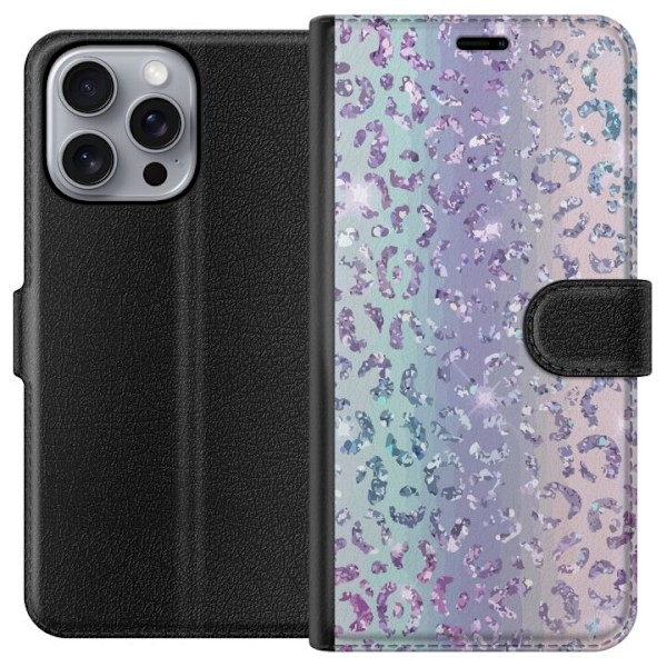 Apple iPhone 16 Pro Max Lommeboketui Glitter Leopard