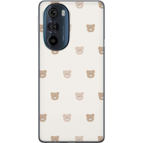 Motorola Edge 30 Pro Gennemsigtig cover Teddybaggrund - søde teddybjørne mod en blød baggrund