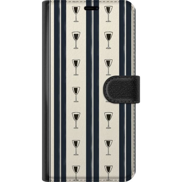 Kompatibel Tegnebogsetui til Huawei P20 lite Blå vinglasstriber blå