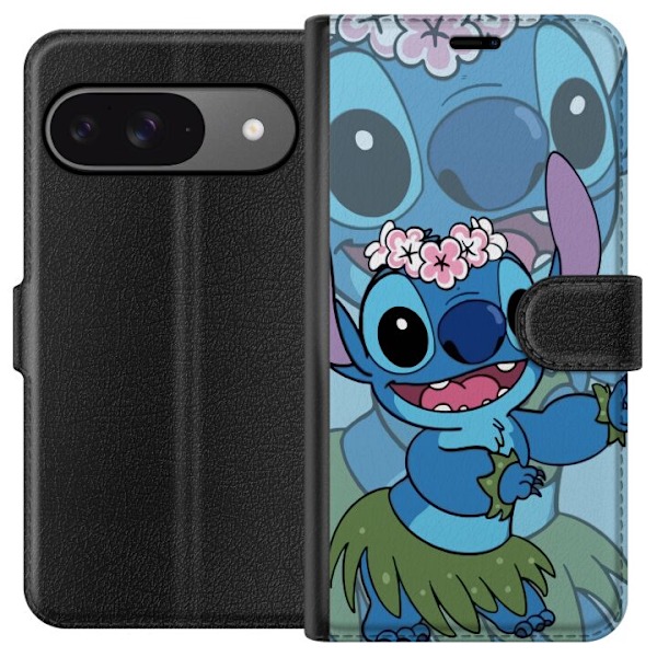 Google Pixel 9 Lompakkokotelo Stitch tähtien alla - Taianomainen Anime-tyyli