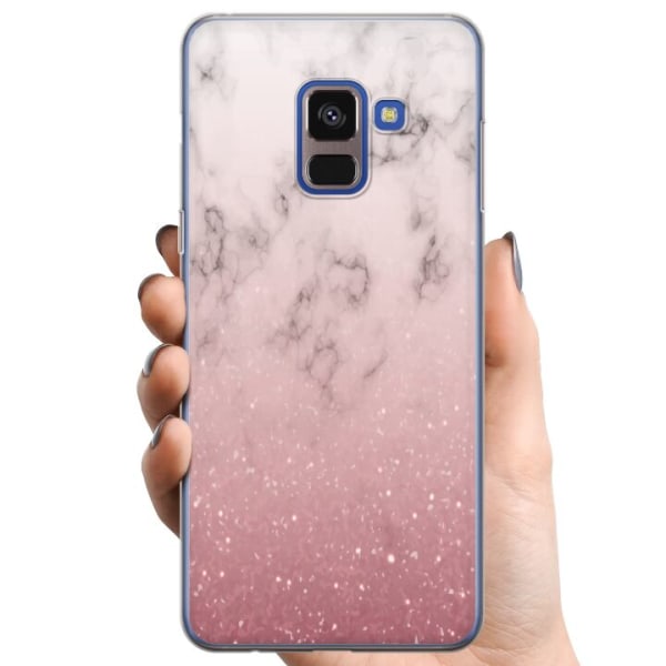 Samsung Galaxy A8 (2018) TPU Mobildeksel Myk rosa marmor