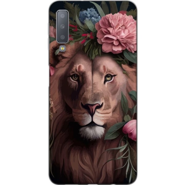 Samsung Galaxy A7 (2018) Läpinäkyvä kuori Kukat leijonat